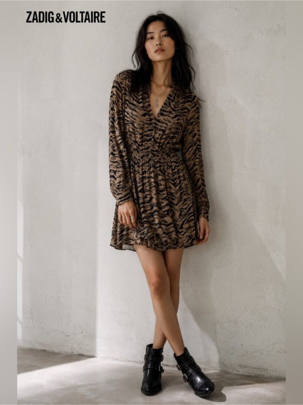 Zadig & Voltaire Rinka Tiger Print Dress Women’s Small 100% Viscose